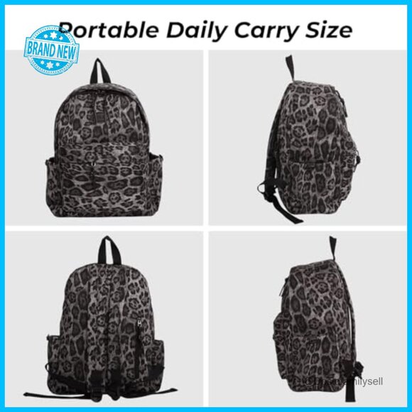 Cheetah Print Backpack Daypack Y2K Trendy Adjustable Shoulder Bag Unisex main image 5